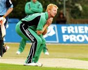 10 May 2007; Ireland's Mornantau Hayward after just missing a wicket against Gloucestershire. ECB Friends Provident One Day Trophy, Ireland v Gloucestershire, Castle Avenue, Clontarf, Dublin. Picture credit: Matt Browne / SPORTSFILE