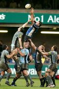 11 May 2007; Malcolm O'Kelly, Leinster, wins possession in the lineout against Robert Sidoli, Cardiff Blues. Magners League, Cardiff Blues v Leinster, Arms Park, Cardiff, Wales. Picture credit: Matt Browne / SPORTSFILE