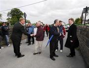 13 May 2007; Senators Donie Cassidy, right, and James Bannon canvass supporters arriving for the game. Bank of Ireland Leinster Senior Football Championship, Longford v Westmeath, Pearse Park, Longford. Picture credit: Ray McManus / SPORTSFILE