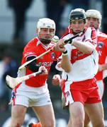 13 May 2007; Sean Leo McGoldrick, Derry, in action against Paddy McArdle, Armagh. Guinness Ulster Senior Hurling Championship, Armagh v Derry, Casement Park, Belfast, Co. Antrim. Picture credit: Russell Pritchard / SPORTSFILE