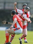13 May 2007; John Joe Sheridan, Armagh, in action against Sean McBride, Derry. Guinness Ulster Senior Hurling Championship, Armagh v Derry, Casement Park, Belfast, Co. Antrim. Picture credit: Russell Pritchard / SPORTSFILE
