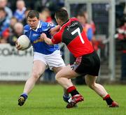 13 May 2007; Larry Reilly, Cavan, in action against John Clarke, Down. Bank of Ireland Ulster Senior Football Championship, Cavan v Down, Kingspan Breffni Park, Cavan. Picture credit: Oliver McVeigh / SPORTSFILE