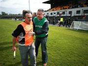 13 May 2007; Derry Manager Gabriel O'Kane speaks with Armagh manager Mattie Lennon at the final whistle. Guinness Ulster Senior Hurling Championship, Armagh v Derry, Casement Park, Belfast, Co. Antrim. Picture credit: Russell Pritchard / SPORTSFILE