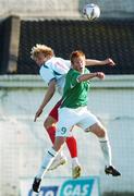 14 May 2007; Adam Rooney, Republic of Ireland, in action against Ivan Ivanov, Bulgaria. Elite Phase Under-19 European Championship, Republic of Ireland v Bulgaria, United Park, Drogheda, Co. Louth. Photo by Sportsfile
