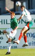 14 May 2007; Velin Damyanov, Bulgaria, in action against Adam Rooney, Republic of Ireland. Elite Phase Under-19 European Championship, Republic of Ireland v Bulgaria, United Park, Drogheda, Co. Louth. Photo by Sportsfile