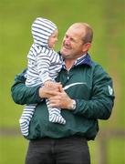 15 May 2007; Former Ireland prop Peter Clohessy and his son Harry, 10 months, at the squad training. Ireland Rugby Squad Training, University of Limerick, Limerick. Picture credit: Kieran Clancy / SPORTSFILE