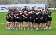 31 October 2014; Ulster players in a huddle before the captain's run ahead of their Guinness PRO12, Round 7, game against Newport Gwent Dragons on Saturday. Ulster Rugby Captain's Run, Kingspan Stadium, Ravenhill Park, Belfast, Co. Antrim. Picture credit: John Dickson / SPORTSFILE