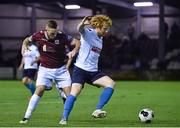 31 October 2014; Conor Cannon, UCD, in action against Paddy Barrett,Galway. SSE Airtricity League Promotion/Relegation,   Play-Off, Second Leg, Galway v UCD, Eamonn Deacy Park, Galway. Picture credit: David Maher / SPORTSFILE