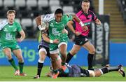 31 October 2014; Bundee Aki, Connacht, makes a break through the Ospreys defence. Guinness PRO12, Round 7, Ospreys v Connacht, Liberty Stadium, Swansea, Wales. Picture credit: Steve Pope / SPORTSFILE