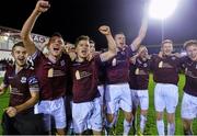 31 October 2014; Galway players celebrate at the end of the game. SSE Airtricity League Promotion/Relegation,   Play-Off, Second Leg, Galway v UCD, Eamonn Deacy Park, Galway. Picture credit: David Maher / SPORTSFILE