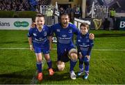 31 October 2014; Matchday mascots John Maguire, from Clonskeagh, Dublin, left, and Zach Carty, from Castleknock, Dublin, right, with captain Kevin McLaughlin ahead of the Guinness PRO12, Round 7, clash between Leinster and Edinburgh at the RDS, Ballsbridge, Dublin. Picture credit: Stephen McCarthy / SPORTSFILE