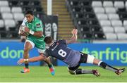 31 October 2014; Bundee Aki, Connacht, is tackled by Ieuan Jones, Ospreys. Guinness PRO12, Round 7, Ospreys v Connacht, Liberty Stadium, Swansea, Wales. Picture credit: Steve Pope / SPORTSFILE