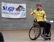 1 November 2014; Conor Larkin, Ulster, celebrates his side's victory following the M.Donnelly GAA Wheelchair Hurling Interprovincial third place playoff game against Leinster at the Knocknarea Arena, Institute of Technology, Sligo. Picture credit: Stephen McCarthy / SPORTSFILE