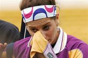 6 May 2007; Mags D'Arcy, Wexford, wipes away a tear after the final whistle against Cork. Camogie National League Division 1A Final, Cork v Wexford, Nowlan Park, Co. Kilkenny. Picture credit: Matt Browne / SPORTSFILE
