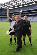 11 May 2007; GAA President Nickey Brennan with referees Barry Kelly, Westmeath, and  Brian Crowe, Cavan, at the launch of new GAA Referee gear. Croke Park, Dublin. Picture credit: Ray McManus / SPORTSFILE