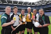 11 May 2007; Referees Pat Mc Eneaney, Monaghan, Barry Kelly, Westmeath, Seamus Roche, Tipperary, John Bannon, Longford, Declan Magee, Down, and Brian Crowe, Cavan, at the launch of new GAA Referee gear. Croke Park, Dublin. Picture credit: Ray McManus / SPORTSFILE
