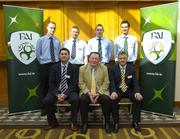12 May 2007; From back row, Andrew Keogh, Rafal Pieper, Dermot Broughton and Tommy Mazur, Limerick. Front row, Paul Hamill, FAI Education Manager, Willie Brady, Chair FAI Referee Committee, and Pat Kelly, Manager of FAI Referee Dept. at the FAI School of Excellence for Referees. Radisson Hotel, Dublin Airport. Picture credit: Ray Lohan / SPORTSFILE  *** Local Caption ***