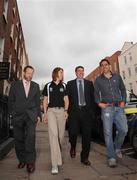 15 May 2007; Phil Moore, second from right, who was announced as the new Director of Athlete Services at the Irish Institute of Sport photographed with, from left, Sean Kelly, Executive Chairman of the Irish Institute of Sport, Irish Rowing team member Sinead Jennings and Mens Irish Hockey captain Steven Butler. Buswells Hotel, Dublin. Photo by Sportsfile