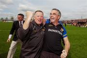 13 May 2007; The Longford manager Luke Dempsey celebrates victory with his assistant Declan Rowley. Bank of Ireland Leinster Senior Football Championship, Longford v Westmeath, Pearse Park, Longford. Picture credit: Ray McManus / SPORTSFILE