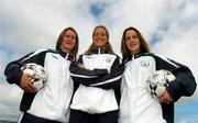 17 May 2007; Republic of Ireland's, from left, Ciara Grant, Emma Byrne and Yvonne Treacy at the announcement of a new sponsorship deal for women’s football. Republic of Ireland Womens Press Conference, Grand Hotel, Malahide, Co Dublin. Picture credit: Pat Murphy / SPORTSFILE