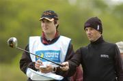 18 May 2007; David Higgins, Ireland, on the 9th tee box with his caddy Andy Daly during the 2nd Round. Irish Open Golf Championship, Adare Manor Hotel and Golf Resort, Adare, Co. Limerick. Picture credit: Matt Browne / SPORTSFILE