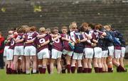 6 May 2007; The Galway team in a huddle before the start of the game. Suzuki Ladies NFL Division 1 Final, Mayo v Galway, Dr Hyde Park, Roscommon. Photo by Sportsfile