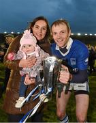 2 November 2014; Lar Corbett, Thurles Sarsfields, celebrates with the cup along with his wife Elaine and 5-month-old daughter Faye, after victory over Loughmore-Castleiney. Tipperary County Senior Hurling Championship Final, Loughmore-Castleiney v Thurles Sarsfields. Semple Stadium, Thurles, Co. Tipperary. Picture credit: Diarmuid Greene / SPORTSFILE