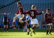 3 November 2014; St. James' PS players Lee Durkin, left, and Lee Cannon celebrate after winning the Sciath an Cheid against Scoil Aenghusa. Allianz Cumann na mBunscol Finals, Croke Park, Dublin. Picture credit: Pat Murphy / SPORTSFILE
