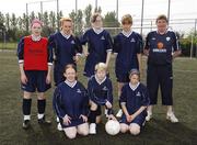 5 May 2007; Ulster 1, North West Special Olympics team, back row left to right; Carina Bond McCauley, Gemma Friel, Siobhan Dunne, Denise Kerr and coach Steve Coll, front row, l to r, Rosaleen Friel, Nicola McIntyre and Mary Strain. Special Olympics Women's Football Cup Competition 2007. AUL Complex, Clonshaugh, Dublin. Picture credit: Ray McManus / SPORTSFILE