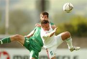 19 May 2007; Sandor Nagy, Hungary, in action against Cillian Sheridan, Republic of Ireland. Elite Phase Under-19 European Championship, Republic of Ireland v Hungary, United Park, Drogheda, Co. Louth. Photo by Sportsfile