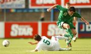 19 May 2007; Sandor Nagy, Hungary, in action against Robert Bayly, Republic of Ireland. Elite Phase Under-19 European Championship, Republic of Ireland v Hungary, United Park, Drogheda, Co. Louth. Photo by Sportsfile