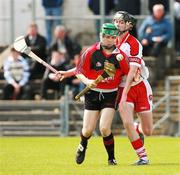 20 May 2007; Niall Fowler, Down, in action against Leigh Hawkins, Derry. ESB Ulster Minor Hurling Championship Semi-Final, Derry v Down, Casement Park, Belfast, Co Antrim. Picture credit: Russell Pritchard / SPORTSFILE