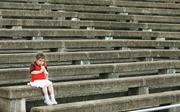 20 May 2007; A Young Down fan watches the match. Guinness Ulster Senior Hurling Championship Semi-Final, Down v Derry, Casement Park, Belfast, Co Antrim. Picture credit: Russell Pritchard / SPORTSFILE