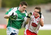 20 May 2007; Colm Bradley, Fermanagh, in action against Dermot Carlin, Tyrone. Bank of Ireland Ulster Senior Football Championship Quarter-Final, Fermanagh v Tyrone, St Tighearnach's Park, Clones, Co Monaghan. Picture credit: Oliver McVeigh / SPORTSFILE