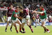 20 May 2007; Nicholas Joyce, Galway, in action against Andy Moran and Trevor Mortimer, Mayo. Bank of Ireland Connacht Senior Football Championship, Galway v Mayo, Pearse Stadium, Galway. Picture credit: Ray McManus / SPORTSFILE