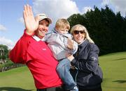 20 May 2007; Padraig Harrington with his wife Caroline and his son Paddy after he won the Irish Open. Irish Open Golf Championship, Adare Manor Hotel and Golf Resort, Adare, Co. Limerick. Picture credit: Kieran Clancy / SPORTSFILE