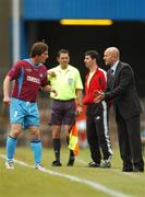 12 May 2007; Drogheda United manager Paul Doolin speaks to player Simon Webb from the sideline. Setanta Sports Cup Final, Linfield v Drogheda United, Windsor Park, Belfast, Co. Antrim. Photo by Sportsfile