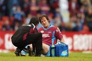 12 May 2007; Simon Webb, Drogheda United, receives treatment from team physiotherapist Albert Byrne. Setanta Sports Cup Final, Linfield v Drogheda United, Windsor Park, Belfast, Co. Antrim. Photo by Sportsfile