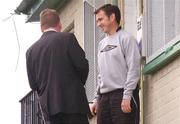 22 May 2007; Derry City manager Pat Fenlon with the club's Chief Executive Jim Roddy after the club had announced Fenlon's resignation. Derry City F.C. office, Brandywell, Derry. Picture credit: SPORTSFILE