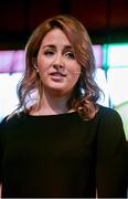 4 November 2014; Emily Glen, Blogger/Journalist, on the sport stage during Day 1 of the 2014 Web Summit in the RDS, Dublin, Ireland. Picture credit: Diarmuid Greene / SPORTSFILE / Web Summit