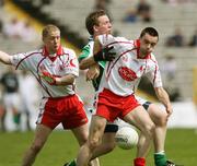 20 May 2007; Shane Lyons, Fermanagh, in action against Colm McCullagh and Ryan McMenamin, Tyrone. Bank of Ireland Ulster Senior Football Championship Quarter-Final, Fermanagh v Tyrone, St Tighearnach's Park, Clones, Co Monaghan. Picture credit: Oliver McVeigh / SPORTSFILE