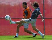 22 May 2007; Republic of Ireland's Stephen Kelly, left, in action against team-mate Stephen Hunt during squad training. Republic of Ireland Squad Training, Rutgers University, New Brunswick, New Jersey, USA. Picture credit: David Maher / SPORTSFILE