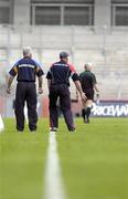 20 May 2007; Wicklow manager Mick O'Dwyer, left, and Louth manager Eamon McEneaney walk the sideline. Bank of Ireland Leinster Senior Football Championship, Louth v Wicklow, Croke Park, Dublin. Picture credit: Ray Lohan / SPORTSFILE