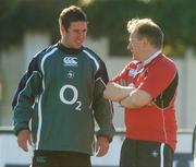 24 May 2007; Ireland's Paddy Wallace in conversation with head coach Eddie O'Sullivan during squad training. Santa FE Rugby Club, Santa Fe, Argentina. Picture credit: Pat Murphy / SPORTSFILE