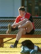 24 May 2007; Malcolm O'Kelly puts on his boots before Ireland rugby squad training. Santa FE Rugby Club, Santa Fe, Argentina. Picture credit: Pat Murphy / SPORTSFILE