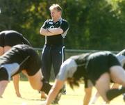 25 May 2007; Ireland head coach Eddie O'Sullivan watches his players warm up during the Captain's Run. Santa Fe Rugby Club, Santa Fe, Argentina. Picture credit: Pat Murphy / SPORTSFILE