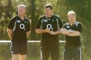 25 May 2007; Ireland head coach Eddie O'Sullivan with Mervyn Murphy, Ireland Video Analyst, left, and Niall O'Donovan, centre, assistant coach, during the Captain's Run. Santa Fe Rugby Club, Santa Fe, Argentina. Picture credit: Pat Murphy / SPORTSFILE
