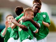 25 May 2007; Republic of Ireland's Jordon Philpott is congratulated by team-mate Jean Biansumba after scoring his side's first goal. U15 Celtic Tri-Nations Tournament, Home Farm FC, Whitehall, Dublin. Picture credit: Brian Lawless / SPORTSFILE