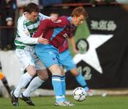 25 May 2007; Glen Fitzpatrick, Drogheda United, in action against Derek Pender, Shamrock Rovers. eircom League of Ireland, Premier Division, Drogheda United v Shamrock Rovers, United Park, Drogheda, Co. Louth. Photo by Sportsfile