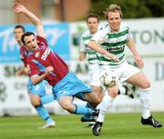 25 May 2007; Ian Ryan, Shamrock Rovers, in action against Ollie Cahill, Drogheda United. eircom League of Ireland, Premier Division, Drogheda United v Shamrock Rovers, United Park, Drogheda, Co. Louth. Photo by Sportsfile